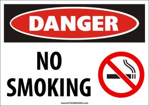 OSHA-style Danger No Smoking sign for jobsite safety and hazard awareness