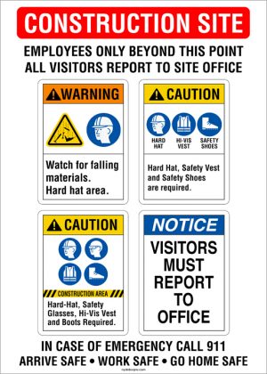 OSHA-style required safety protocol sign for jobsite safety and hazard awareness