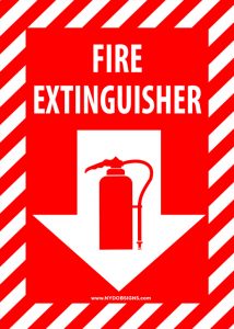 OSHA-style Fire Extinguisher sign for jobsite safety and hazard awareness