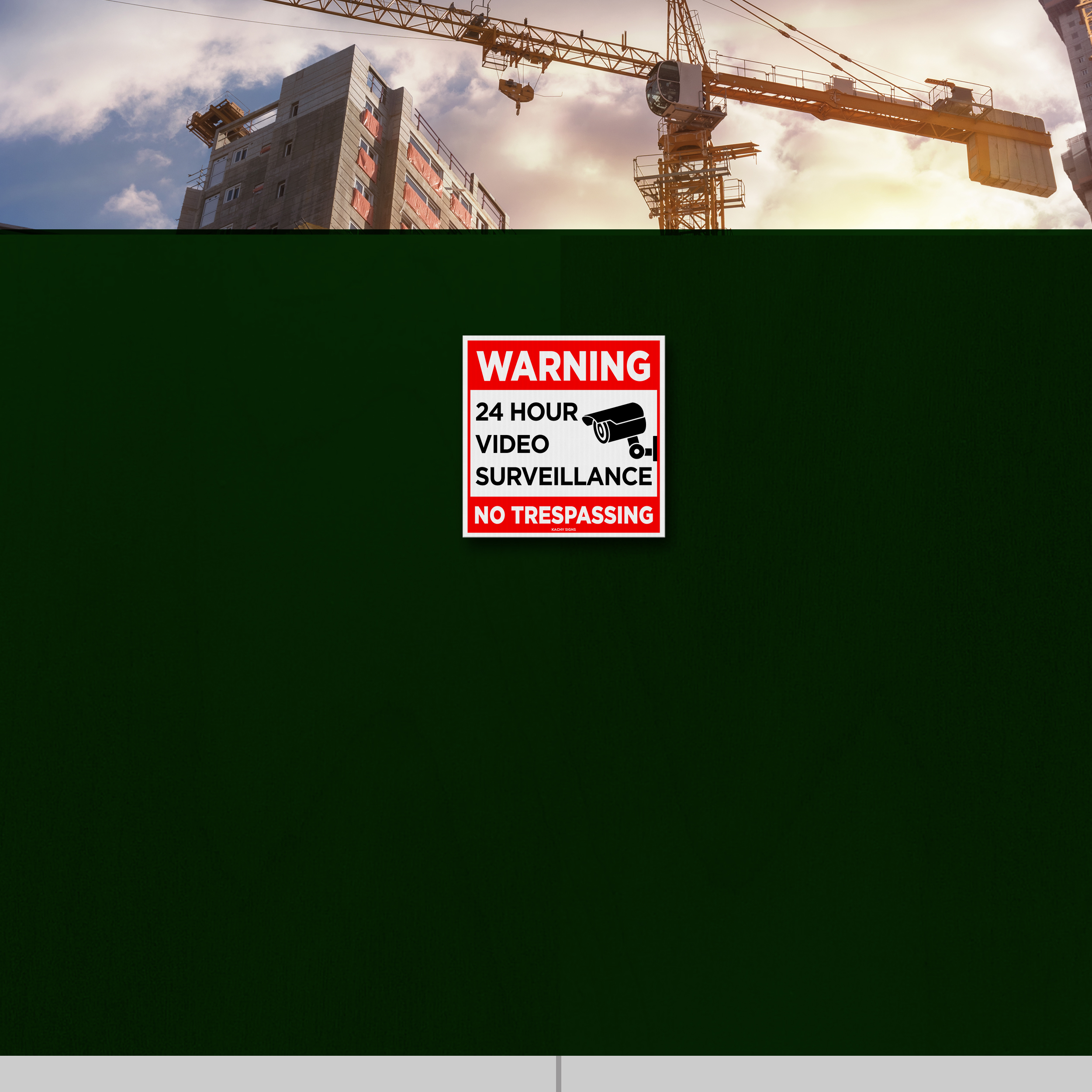 10”×10” 24 HR Video Surveillance Coroplast Sign - Overstock Special - Image 4