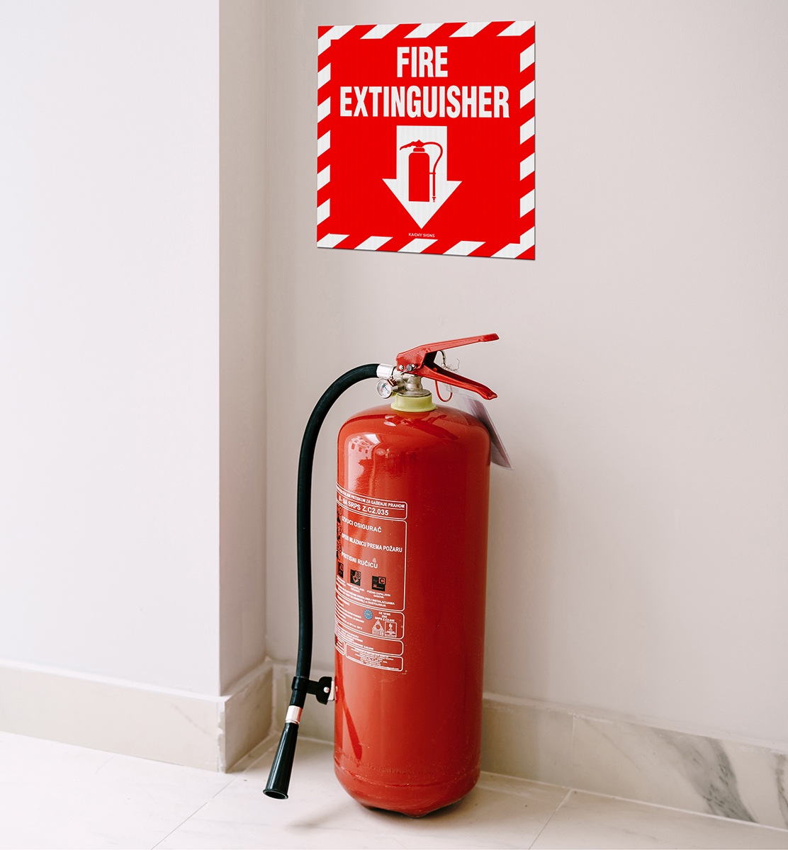10”×10” Fire Extinguisher Coroplast Sign – Overstock Special - Image 2