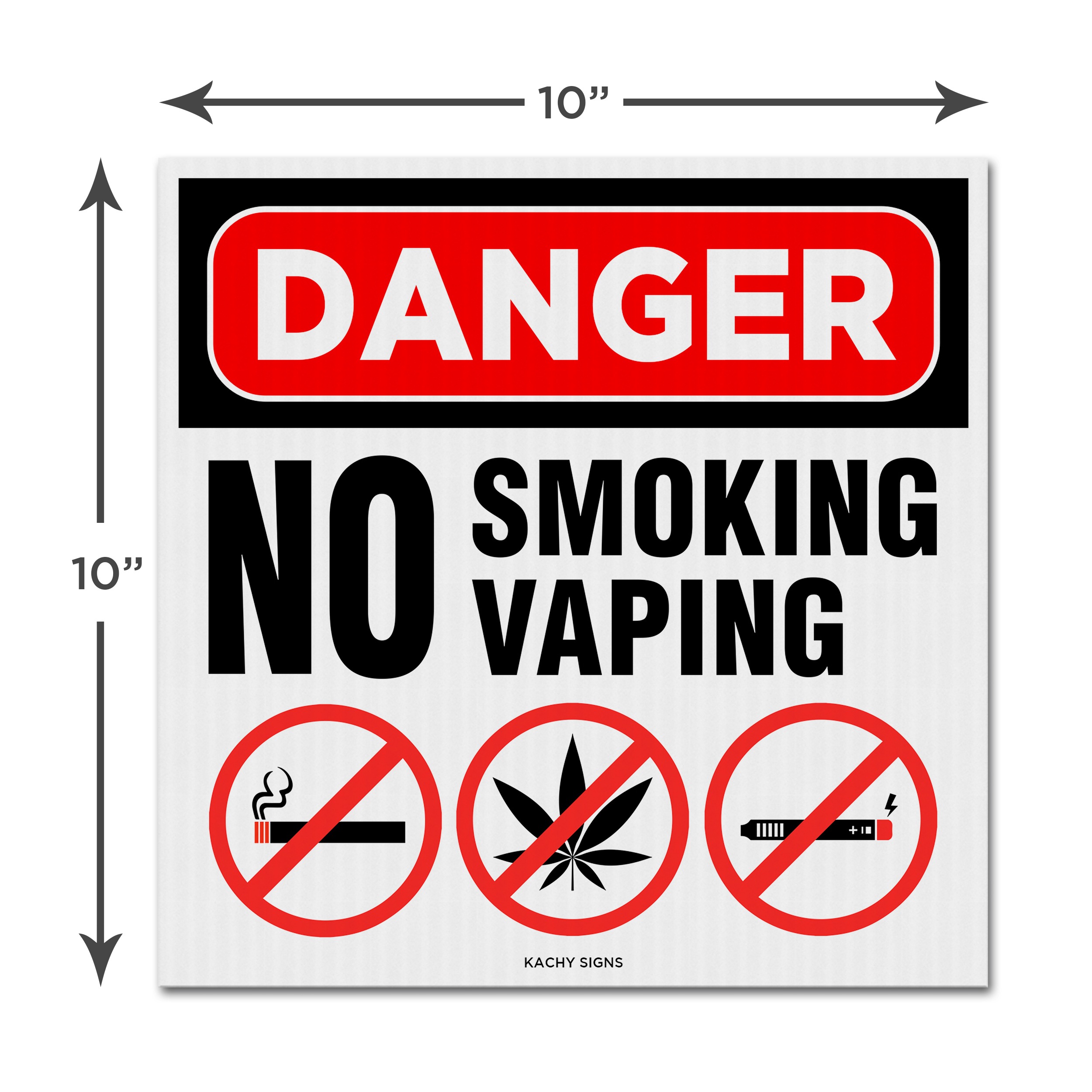 10”×10” No Smoking or Vaping Coroplast Sign – Overstock Special - Image 2