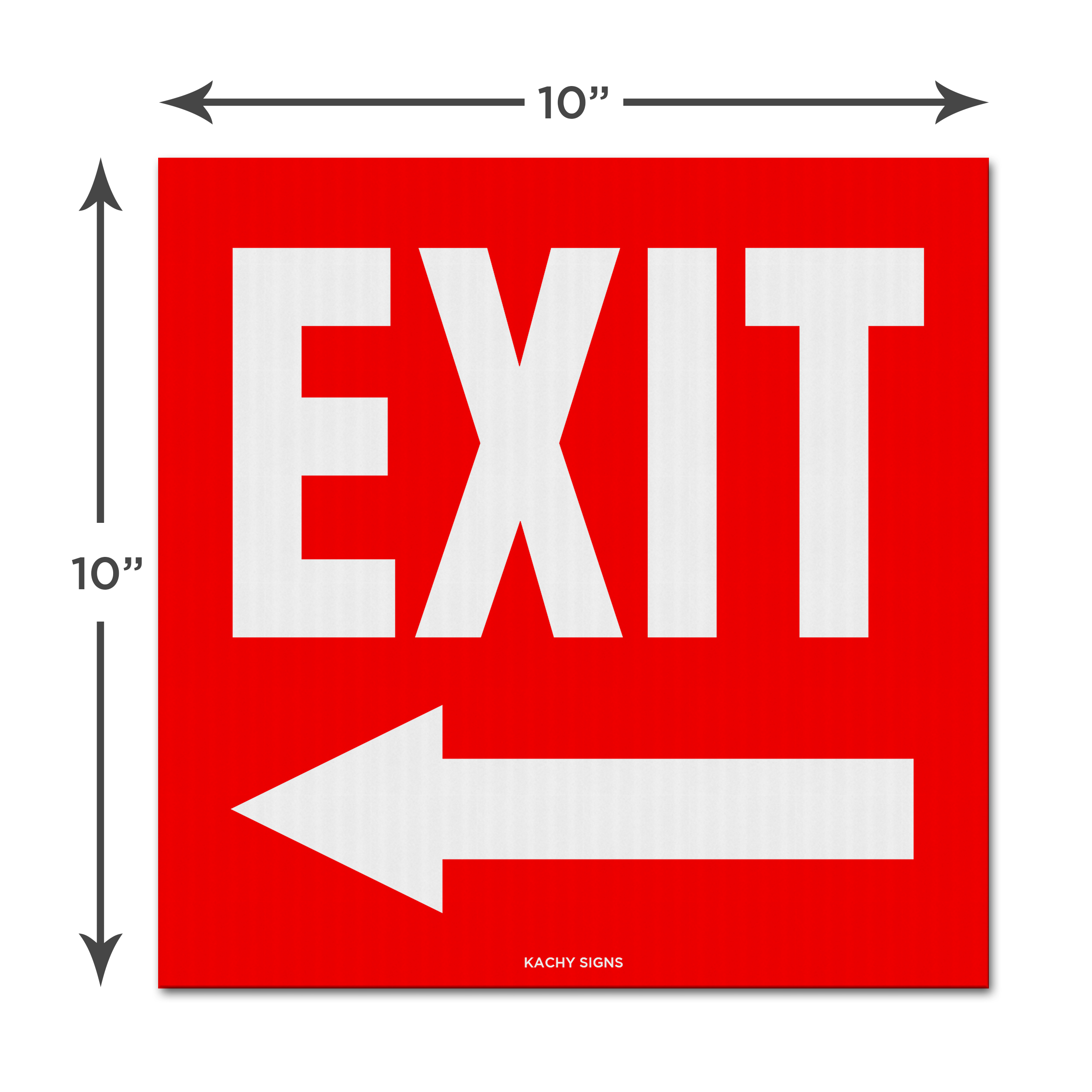 10”×10” Red Exit Left Arrow Coroplast Sign – Overstock Special - Image 3