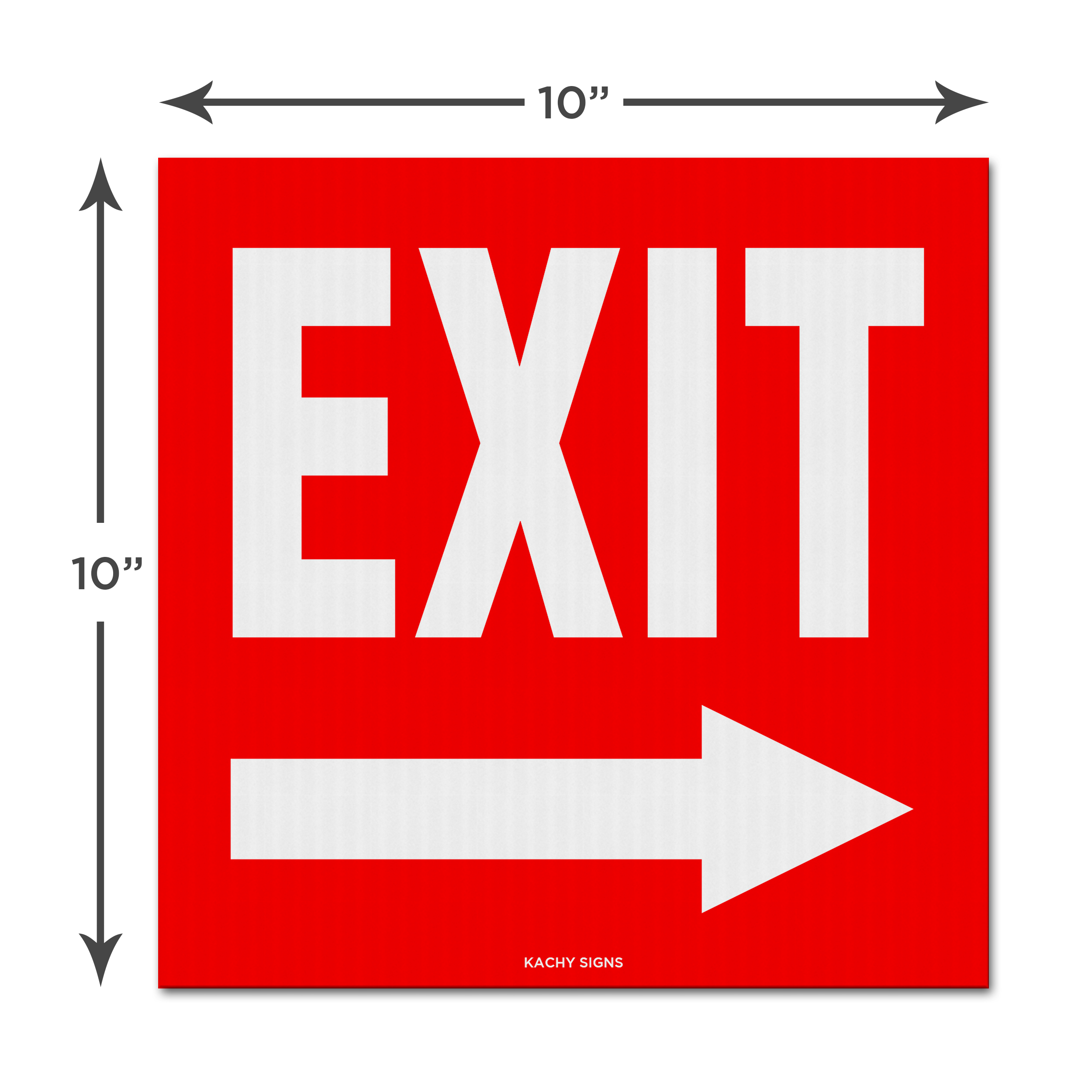 10”×10” Red Exit Right Arrow Coroplast Sign – Overstock Special - Image 4