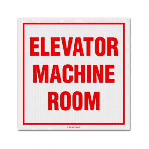 elevator machine room safety sign red white restricted access sign 10x10