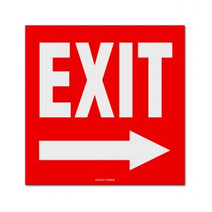 EXIT sign with right arrow red and white 10x10 coroplast safety sign for emergency exit direction