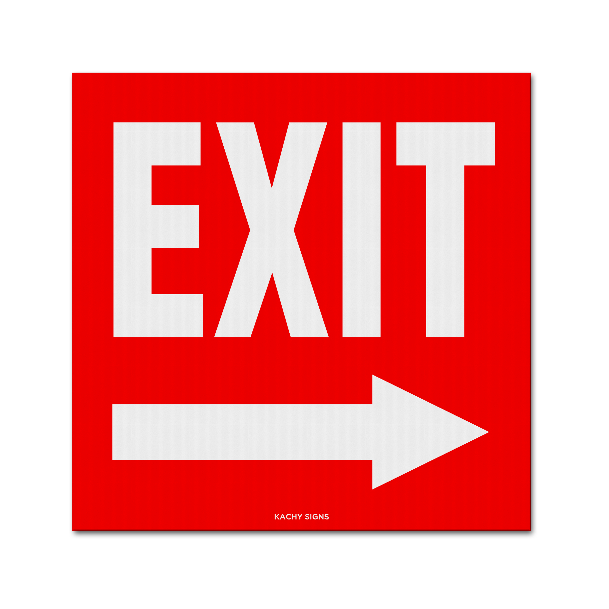 EXIT sign with right arrow red and white 10x10 coroplast safety sign for emergency exit direction
